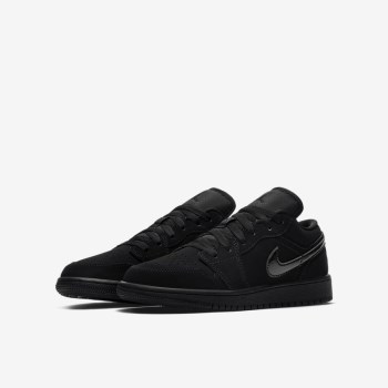 Nike Air Jordan 1 Low - Nagyobb Gyerek Utcai Cipő - Fekete/Fekete/Fekete